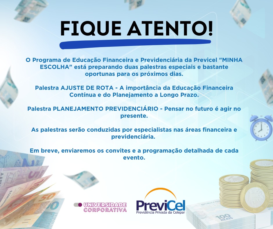 Palestras Educa��o Financeira e Previdenci�ria